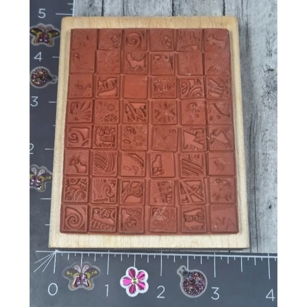 Uptown Collage Pieces Time To Fly 124055 Rubber Stamp Wood #G1